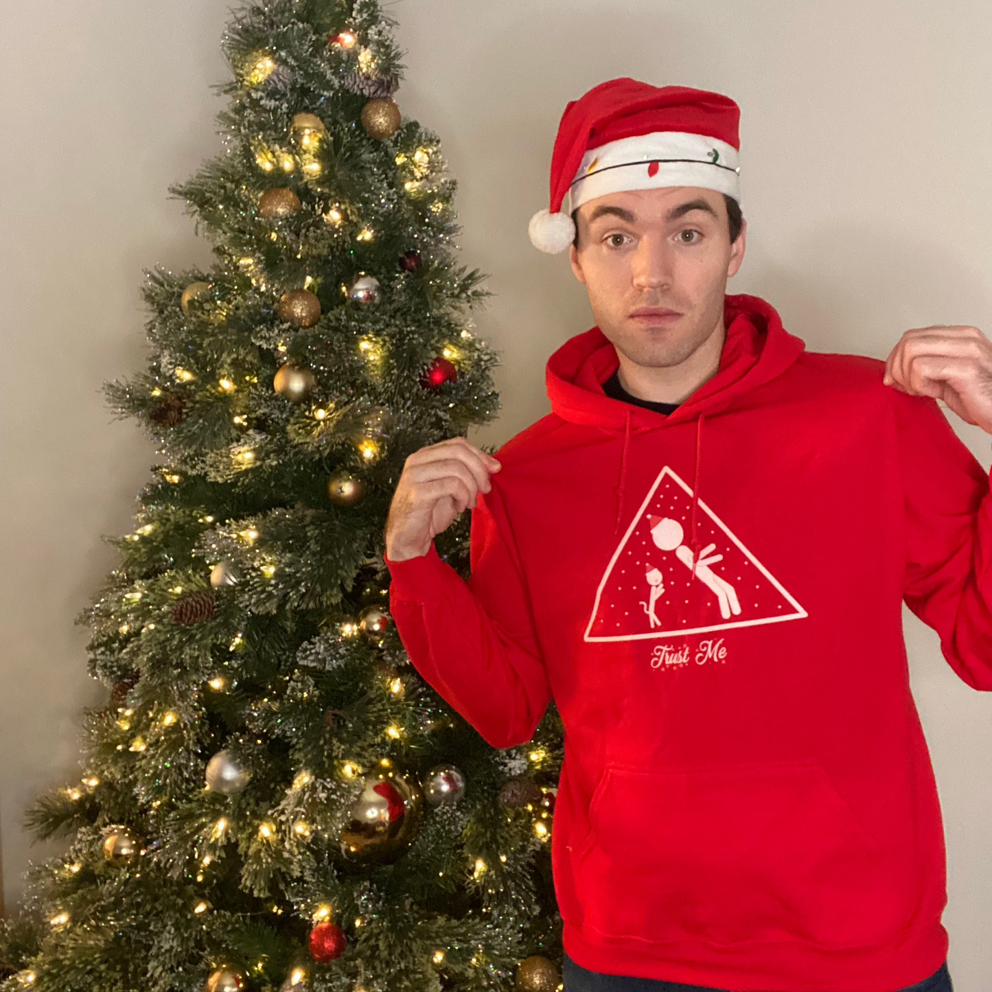 Red Christmas Trust Fall Hoodie